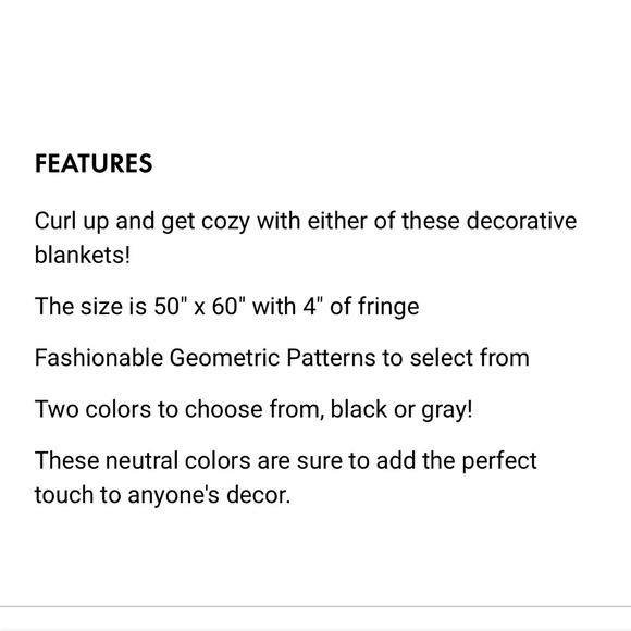 🆕 Geometric Pattern Knit Fringe Throw Blanket GRY - Picture 2 of 13